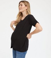 New Look Maternity 2 Pack Black and White Wrap Nursing T-Shirts